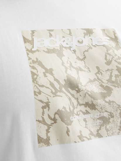 Jack & Jones Tarmac Camo Crew Neck T-Shirt Bright White - Marškinėliai - Marškinėliai - 2XL-14XL