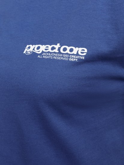 Jack & Jones Union Front & Back Print Crew Neck T-Shirt Beaucoup Blue - Marškinėliai - Marškinėliai - 2XL-14XL