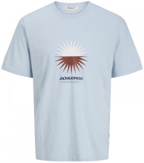 Jack & Jones Vira Branding Crew Neck T-Shirt Skyway - Marškinėliai - Marškinėliai - 2XL-14XL