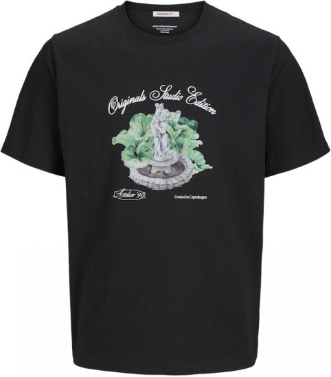Jack & Jones Hydra Crew Neck T-Shirt Black - Marškinėliai - Marškinėliai - 2XL-14XL