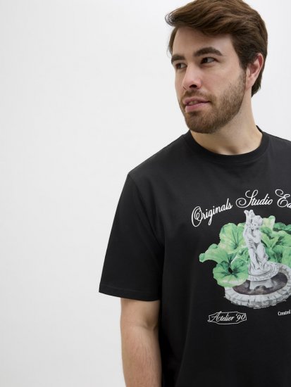 Jack & Jones Hydra Crew Neck T-Shirt Black - Marškinėliai - Marškinėliai - 2XL-14XL