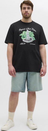Jack & Jones Hydra Crew Neck T-Shirt Black - Marškinėliai - Marškinėliai - 2XL-14XL