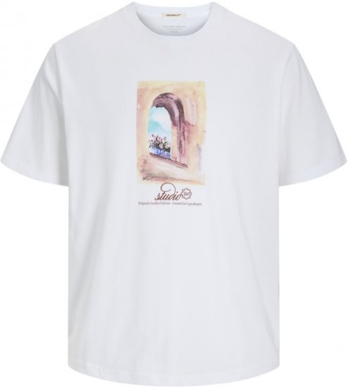 Jack & Jones Hydra Crew Neck T-Shirt Bright White - Marškinėliai - Marškinėliai - 2XL-14XL