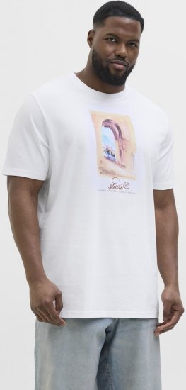 Jack & Jones Hydra Crew Neck T-Shirt Bright White - Marškinėliai - Marškinėliai - 2XL-14XL