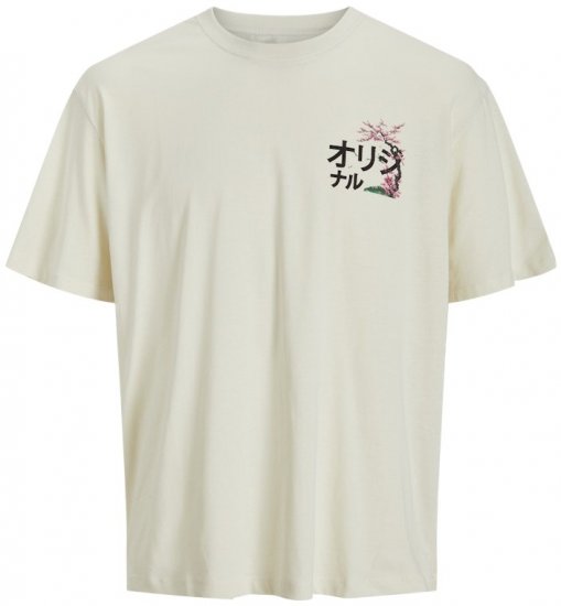 Jack & Jones Fuji Crew Neck T-Shirt Antique White - Marškinėliai - Marškinėliai - 2XL-14XL