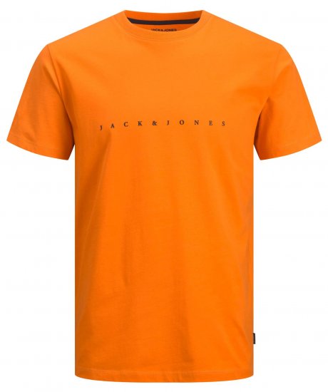 Jack & Jones JJFONT T-Shirt Orange - Marškinėliai - Marškinėliai - 2XL-14XL