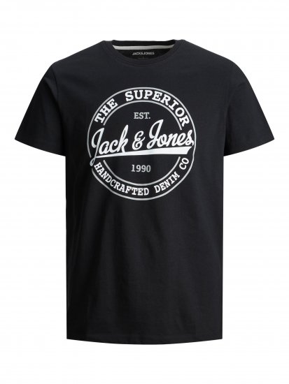 Jack & Jones JJBRAT T-Shirt Black - Marškinėliai - Marškinėliai - 2XL-14XL