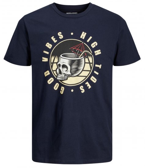 Jack & Jones JJEUSTACE T-Shirt Navy - Marškinėliai - Marškinėliai - 2XL-14XL