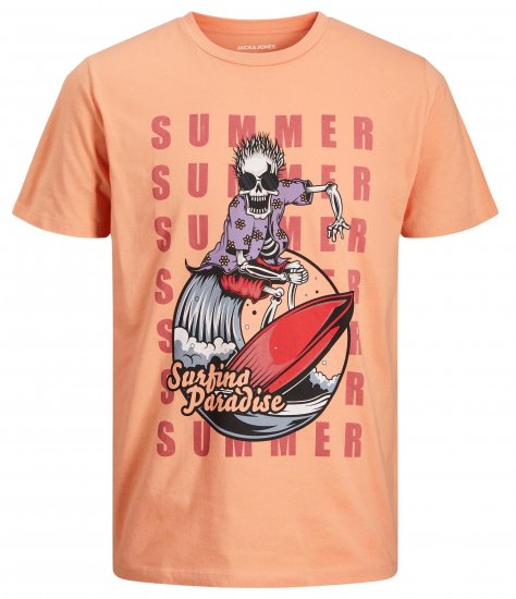 Jack & Jones JJEUSTACE T-Shirt Orange - Marškinėliai - Marškinėliai - 2XL-14XL