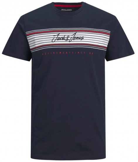 Jack & Jones JJLEO T-shirt Navy - Marškinėliai - Marškinėliai - 2XL-14XL