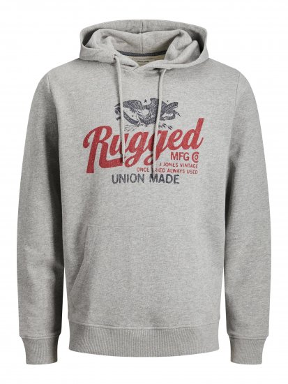 Jack & Jones JJAARON Hoodie Grey - Megztiniai ir džemperiai - Megztiniai ir Džemperiai - 2XL-14XL