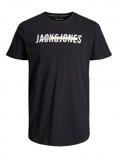 Jack & Jones JJTEO T-Shirt Black - Marškinėliai - Marškinėliai - 2XL-14XL