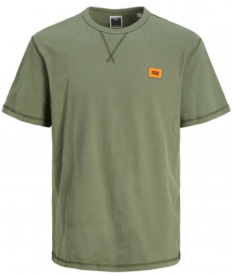 Jack & Jones JCOCLASSIC WAFFLE BADGE TEE Green - Marškinėliai - Marškinėliai - 2XL-14XL