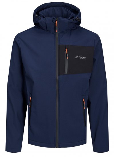 Jack & Jones JJTYSON Softshell Jacket Navy Blazer - Didelės vyriškos striukės - Didelės vyriškos striukės