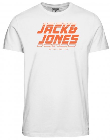 Jack & Jones JCOELLIOT T-Shirt White - Marškinėliai - Marškinėliai - 2XL-14XL