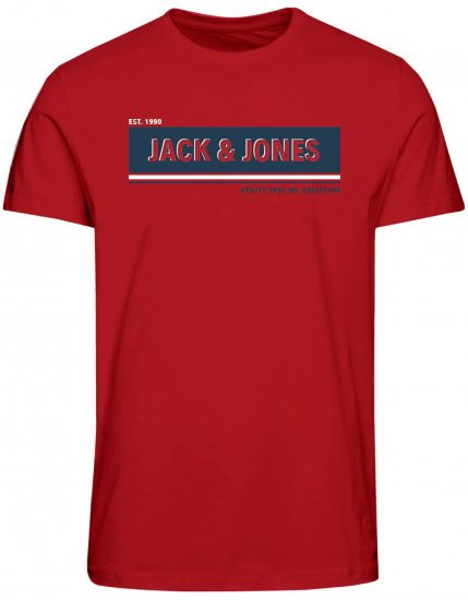 Jack & Jones JCOADAM T-Shirt Pompeian Red - Marškinėliai - Marškinėliai - 2XL-14XL
