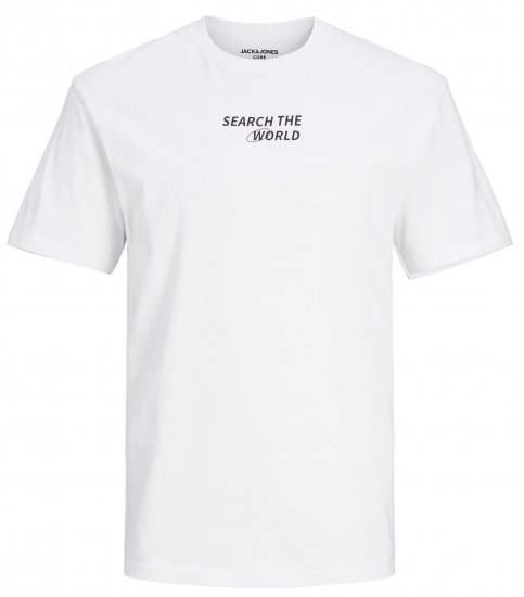 Jack & Jones JCOEDTN T-Shirt White - Marškinėliai - Marškinėliai - 2XL-14XL