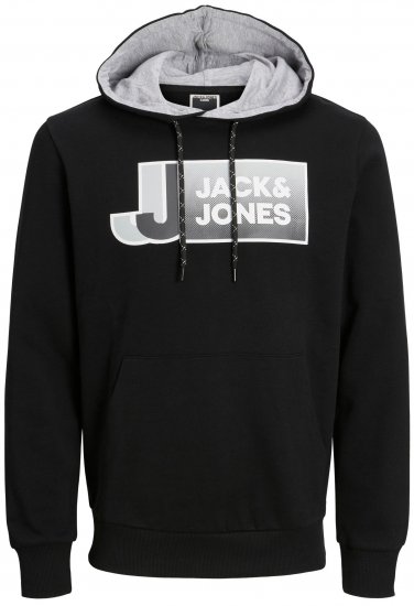 Jack & Jones JCOLOGAN Hoodie Black - Megztiniai ir džemperiai - Megztiniai ir Džemperiai - 2XL-14XL