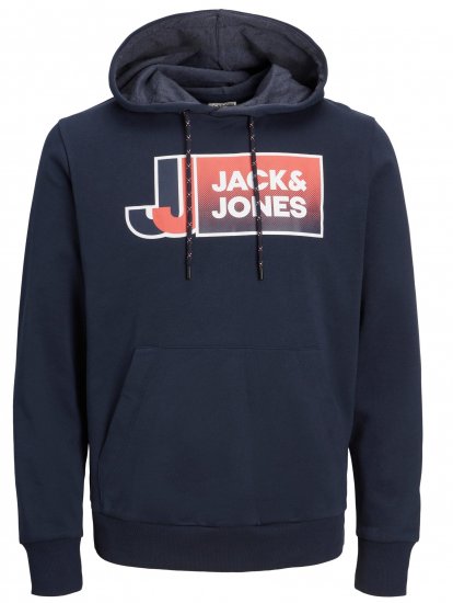 Jack & Jones JCOLOGAN Hoodie Navy Blazer - Megztiniai ir džemperiai - Megztiniai ir Džemperiai - 2XL-14XL