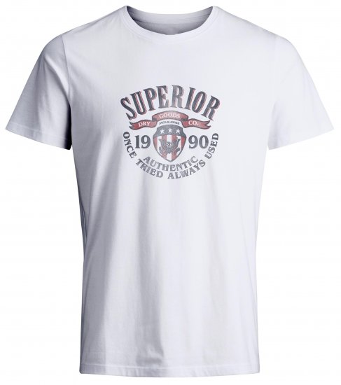 Jack & Jones JPRBLU Vintage T-shirt White - Marškinėliai - Marškinėliai - 2XL-14XL