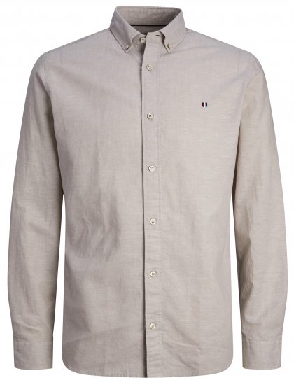Jack & Jones JPRBLUSUMMER SHIELD LS Shirt Fields Of Rye - Marškiniai - Marškiniai - 2XL-8XL