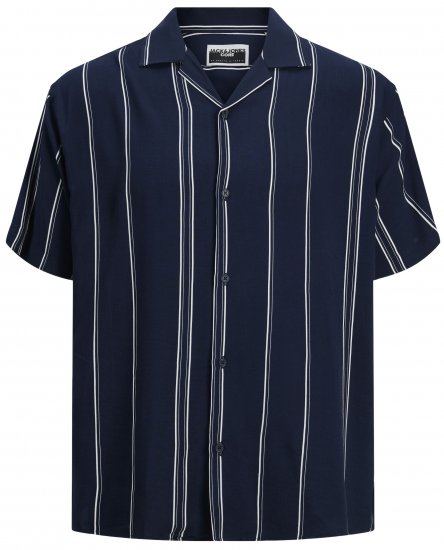 Jack & Jones JCOJEFF AOP Resort Shirt Navy Blazer - Marškiniai - Marškiniai - 2XL-8XL
