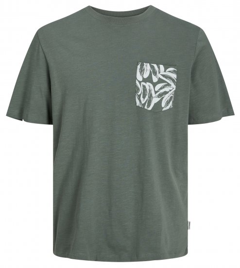 Jack & Jones JORLAFAYETTE POCKET T-Shirt Laurel Wreath - Marškinėliai - Marškinėliai - 2XL-14XL