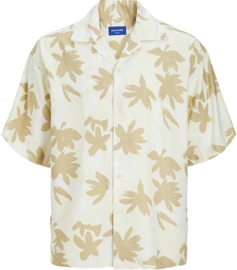 Jack & Jones JOREASTER MARSHALL Shirt Buttercream - Marškiniai - Marškiniai - 2XL-8XL