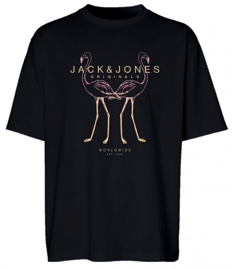 Jack & Jones JORLAFAYETTE 2 FST T-Shirt Black - Marškinėliai - Marškinėliai - 2XL-14XL