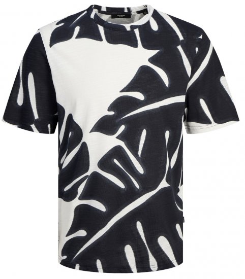 Jack & Jones JPRBLAPALMA AOP T-Shirt Snow White - Marškinėliai - Marškinėliai - 2XL-14XL