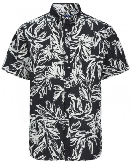 Jack & Jones JORLAFAYETTE AOP Short Sleeve Shirt Black - Marškiniai - Marškiniai - 2XL-8XL