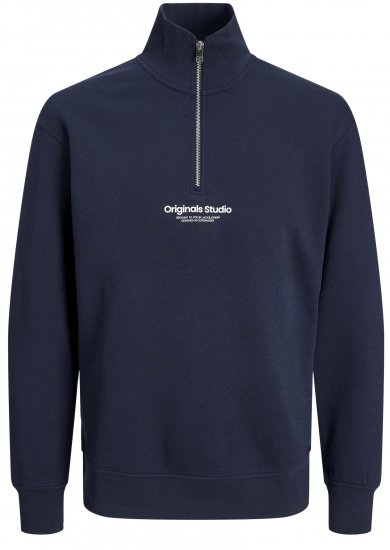 Jack & Jones Esterbro High Neck Quarter Zip Sweatshirt Dark Blue - Megztiniai ir džemperiai - Megztiniai ir Džemperiai - 2XL-14XL