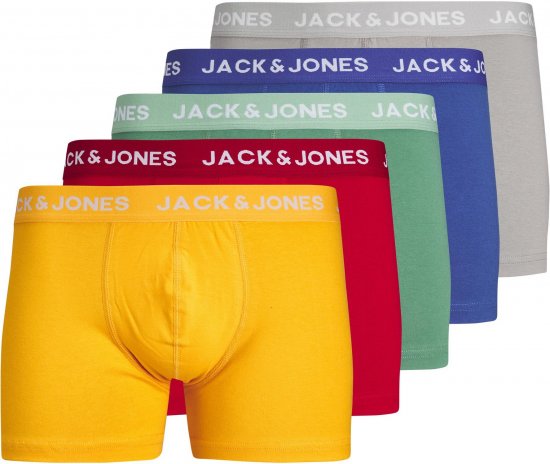 Jack & Jones JACLARRY SOLID TRUNKS 5 PACK Tango Red - Apatinis trikotažas ir plaukimo apranga - Apatinis trikotažas - 2XL-8XL