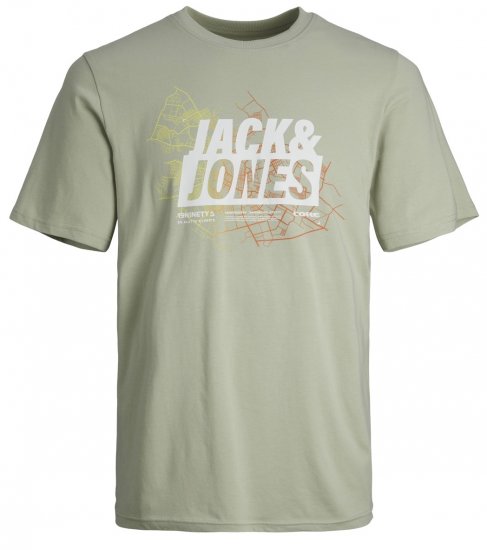 Jack & Jones JCOMAP SUMMER LOGO Desert sage - Marškinėliai - Marškinėliai - 2XL-14XL