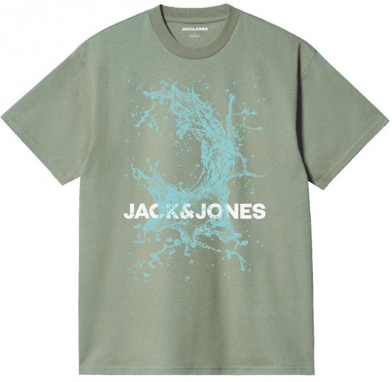 Jack & Jones JCOOCEAN SPLASH T-Shirt Desert Sage - Marškinėliai - Marškinėliai - 2XL-14XL
