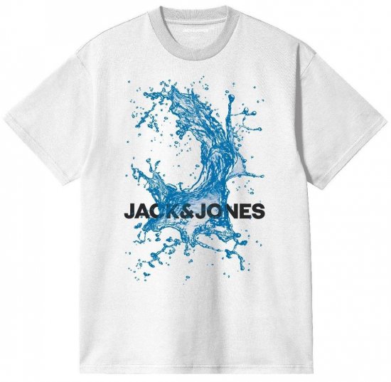 Jack & Jones JCOOCEAN SPLASH T-Shirt White - Marškinėliai - Marškinėliai - 2XL-14XL