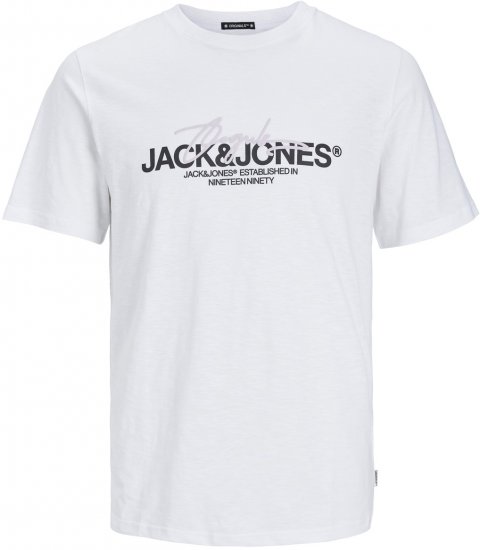 Jack & Jones JORARUBA BRANDING TEE SS CREW NECK Bright White - Marškinėliai - Marškinėliai - 2XL-14XL