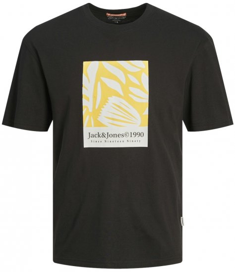 Jack & Jones JORMARBELLA AOP BRANDING T-Shirt Black - Marškinėliai - Marškinėliai - 2XL-14XL