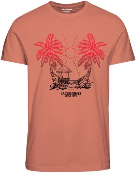 Jack & Jones JORARUBA TEE SS CREW NECK Canyon Sunset - Marškinėliai - Marškinėliai - 2XL-14XL