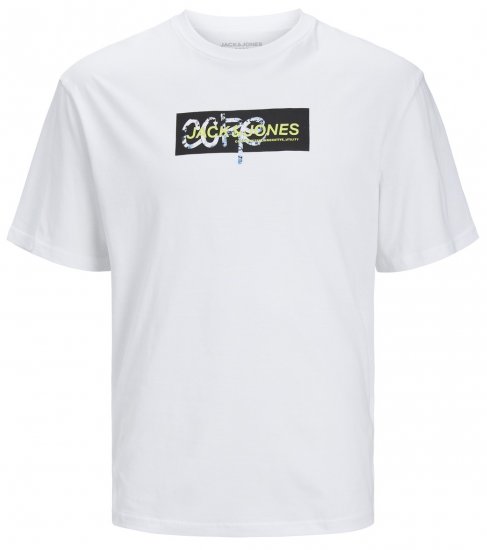 Jack & Jones JCOSUMMER PRINT T-Shirt White - Marškinėliai - Marškinėliai - 2XL-14XL