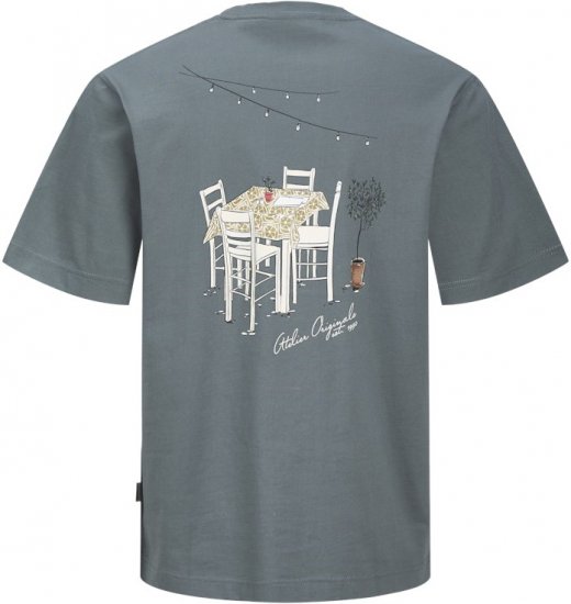 Jack & Jones Lington Back And Front Print Crew Neck T-Shirt Grey - Marškinėliai - Marškinėliai - 2XL-14XL