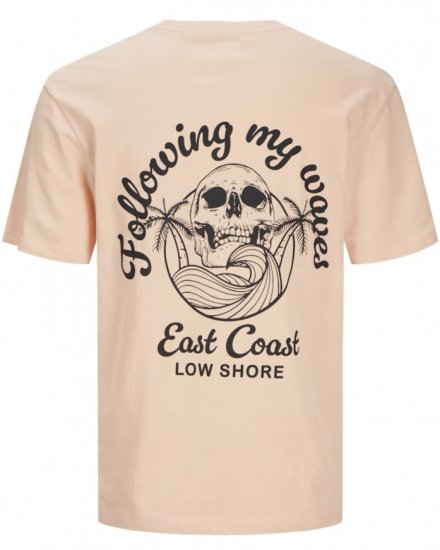 Jack & Jones Zekiel Crew Neck T-Shirt Peach Parfait - Marškinėliai - Marškinėliai - 2XL-14XL