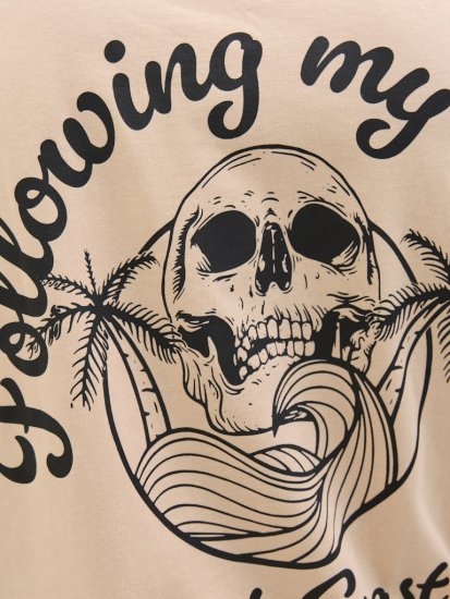 Jack & Jones Zekiel Crew Neck T-Shirt Peach Parfait - Marškinėliai - Marškinėliai - 2XL-14XL