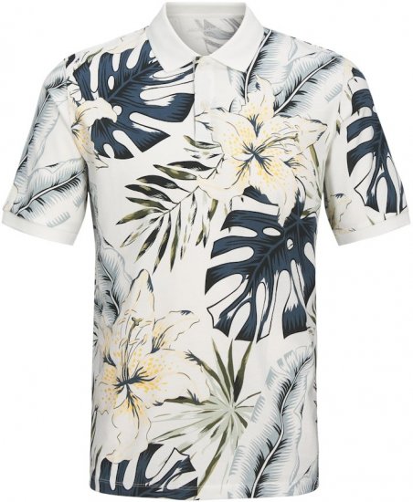 Jack & Jones Hawaii AOP Short Sleeve Polo White - Polo marškinėliai - Polo marškinėliai - 2XL-8XL