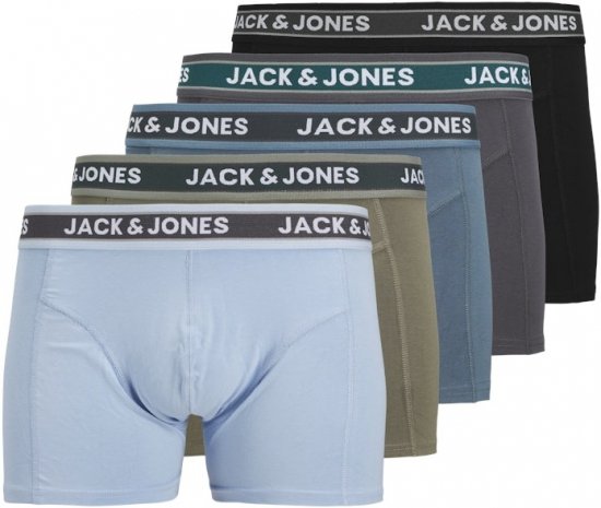 Jack & Jones Evan Solid Trunks 5-Pack Black - Apatinis trikotažas ir Plaukimo apranga - Apatinis trikotažas - 2XL-8XL