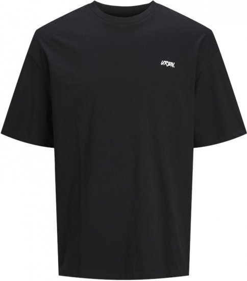 Jack & Jones Script Bradley Crew Neck T-Shirt Black - Marškinėliai - Marškinėliai - 2XL-14XL