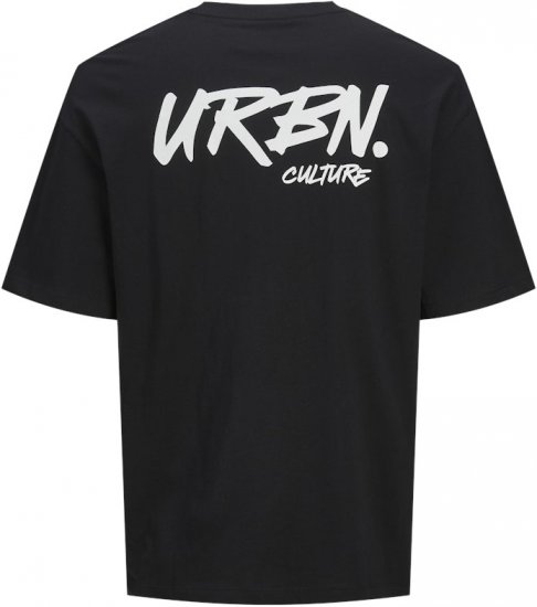 Jack & Jones Script Bradley Crew Neck T-Shirt Black - Marškinėliai - Marškinėliai - 2XL-14XL