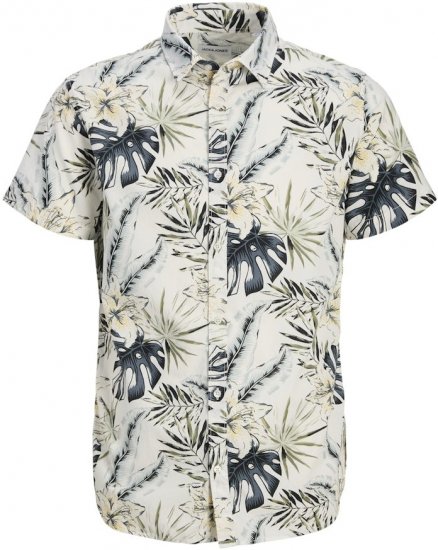 Jack & Jones Hawaii AOP Shirt White - Marškiniai - Marškiniai - 2XL-8XL
