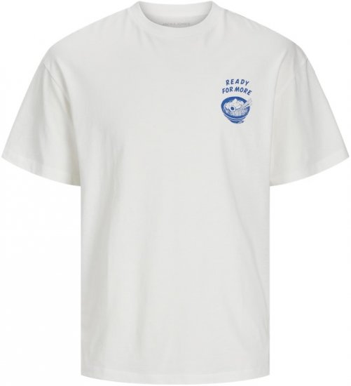 Jack & Jones Charge Crew Neck Printed T-Shirt White - Marškinėliai - Marškinėliai - 2XL-14XL