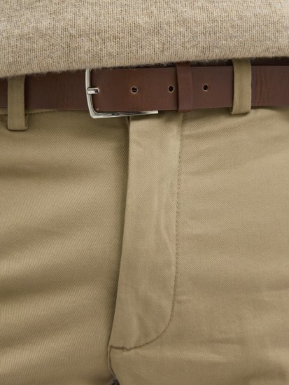 Jack & Jones Ollie Franco Chino Pants with Belt Brown - Džinsai ir kelnės - Džinsai ir Kelnės - W40-W70